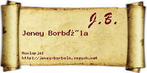 Jeney Borbála névjegykártya